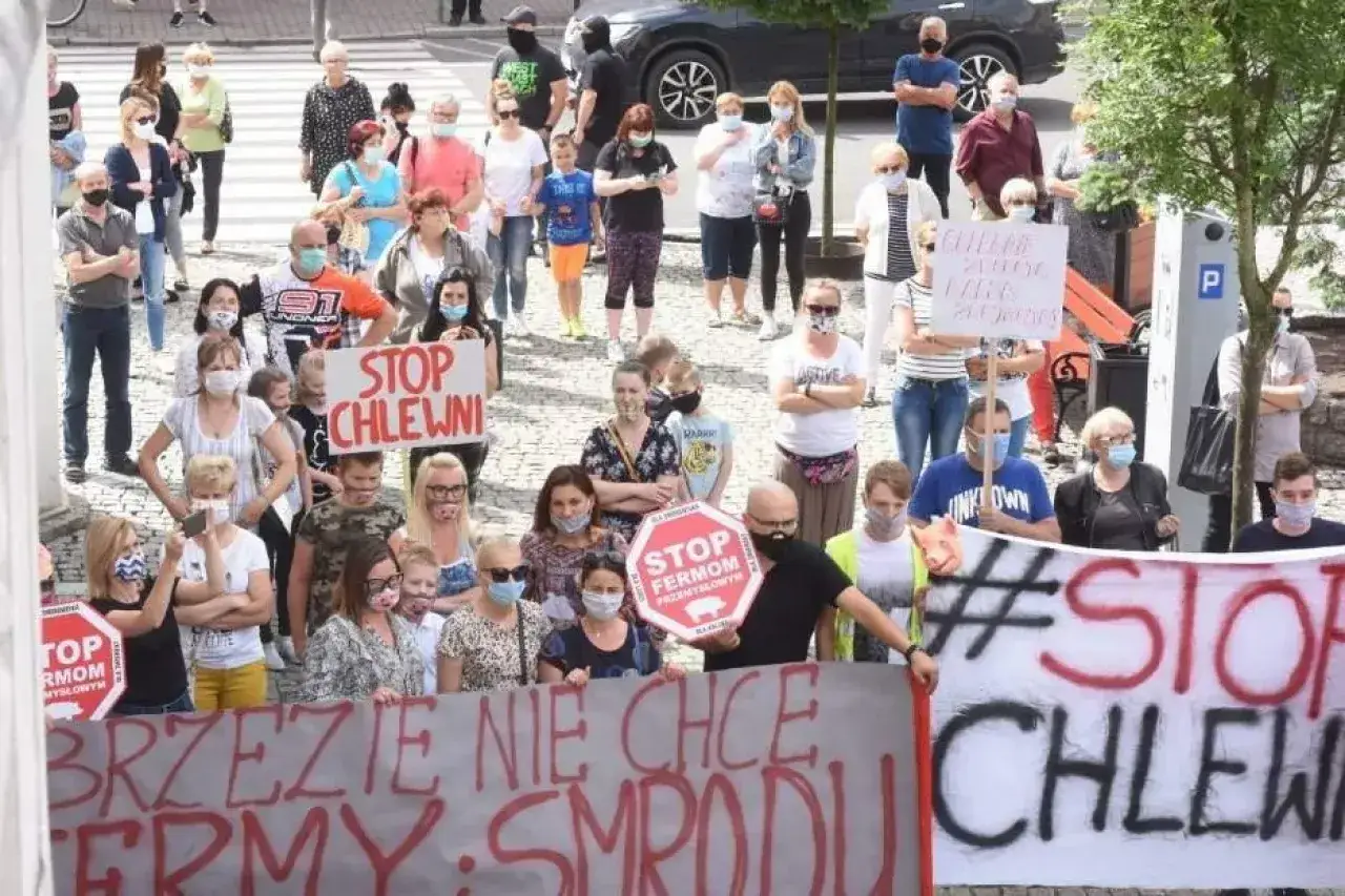 Protest mieszkańców przeciwko budowie chlewni